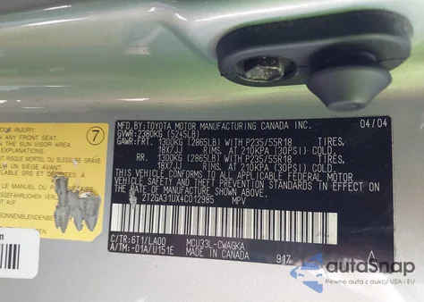 2004 Lexus Rx 330 из США, поврежденный, VIN 2T2GA31UX4C012985